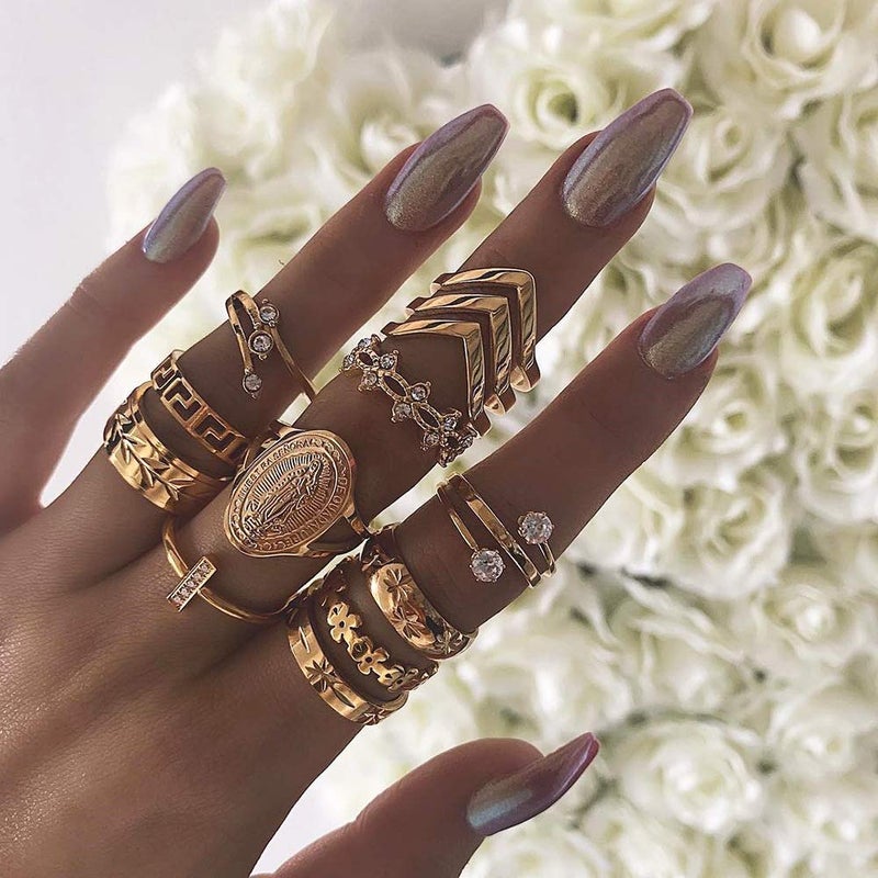 CSIYANJRY99 Gold Finger Rings for Women,Gold Knuckle Rings Set for Women Boho Vintage Finger Jewelry Stackable Midi Rings Multiple Rings Bulk Pack - Image 2